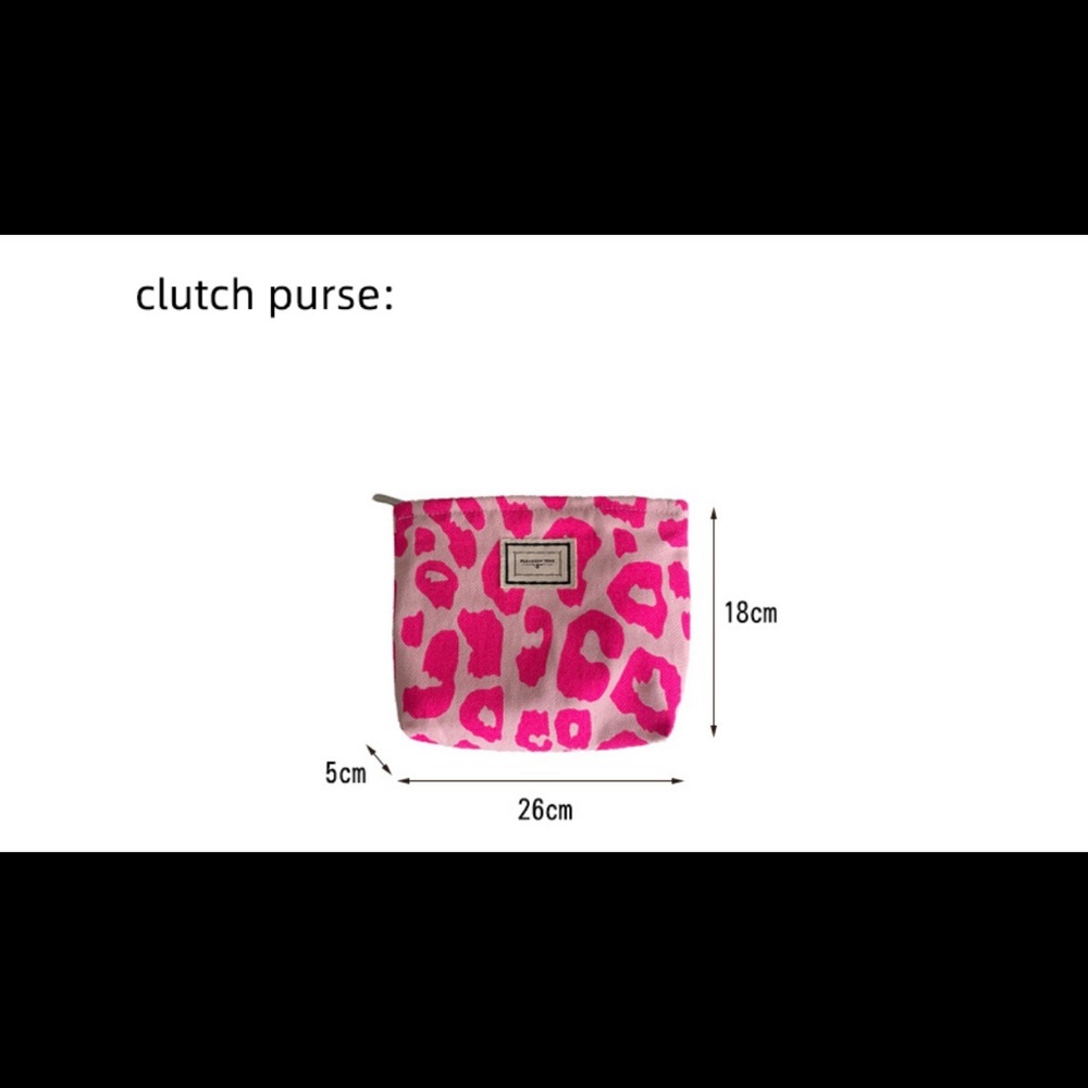 🌻Black and cream Leopard print clutch - Picture 2 of 5